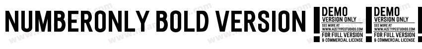 NumberOnly Bold Version 1000字体转换